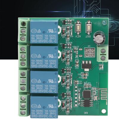 JUTE Der Esp8266-chip Steuert Ein Vierkanal-wi-fi-relaismodul, Das Mit 5 V Gleichstrom Versorgt Wird. JUTE Der Esp8266-chip Steuert Ein Vierkanal-wi-fi-relaismodul, Das Mit 5 V Gleichstrom Versorgt Wird.