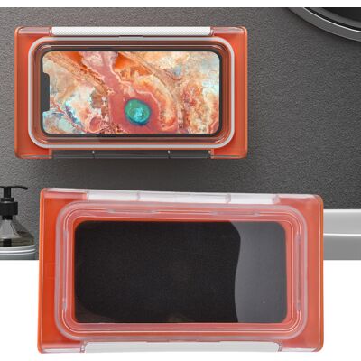 JUTE Wasserdichte Tv-box Für Touchscreen-smartphones Zur Wandmontage, Mit Der Sie Filme Und Serien Unter Der Dusche Ansehen Können. (orange) JUTE Wasserdichte Tv-box Für Touchscreen-smartphones Zur Wandmontage, Mit Der Sie Filme Und Serien Unter Der Dusche Ansehen Können. (orange)