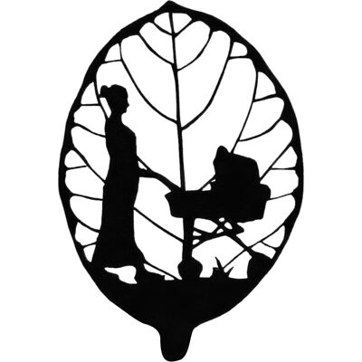JUTE Schwarze, Blattförmige Metalldekorationen Zum Muttertag, Die Verschiedene Momente Zwischen Einer Mutter Und Ihrem Kind Darstellen. Einheitsgröße. JUTE Schwarze, Blattförmige Metalldekorationen Zum Muttertag, Die Verschiedene Momente Zwischen Einer Mutter Und Ihrem Kind Darstellen. Einheitsgröße.