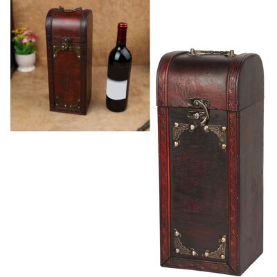 JUTE Weinkiste Aus Holz Im Antik-stil Für Eine Flasche, Weinverpackungsbox Für Hochzeiten, Weinaufbewahrungsbox JUTE Weinkiste Aus Holz Im Antik-stil Für Eine Flasche, Weinverpackungsbox Für Hochzeiten, Weinaufbewahrungsbox