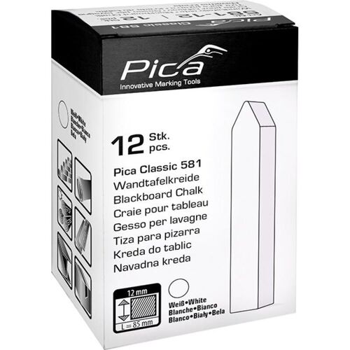 581-12 Tafelkreide Classic weiß L90xB12xH12mm - Pica
