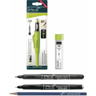 Vasalat - Zeichenstift-Set mit 24 HB Minen & Markern Vasalat - Zeichenstift-Set mit 24 HB Minen & Markern