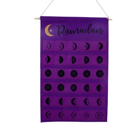JUTE Filz-countdown-kalender Für Eid Al-fitr, Dekorativer Wandkalender Ramadan Mubarak, Stil C, Schwarze Schrift JUTE Filz-countdown-kalender Für Eid Al-fitr, Dekorativer Wandkalender Ramadan Mubarak, Stil C, Schwarze Schrift