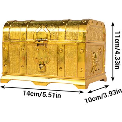 JUTE Dekorative Piratenschatzkiste, Aufbewahrungsbox Mit Quadratischem Deckel JUTE Dekorative Piratenschatzkiste, Aufbewahrungsbox Mit Quadratischem Deckel