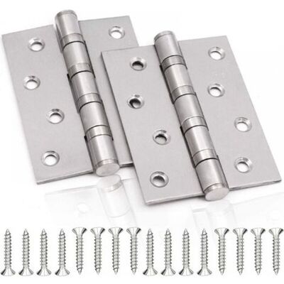 OEM Türscharnier Aus Edelstahl, 2 Stück Faltbare Türbänder Mit 3 Mm Stärke, Für Massive Innentüren (silber, 100x75 Mm) OEM Türscharnier Aus Edelstahl, 2 Stück Faltbare Türbänder Mit 3 Mm Stärke, Für Massive Innentüren (silber, 100x75 Mm)