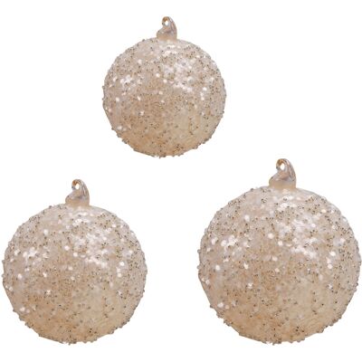 JUTE Dekorative Glitzernde Weihnachtskugel Aus Glas, Ideal Für Hochzeiten, Partys Und Feste. JUTE Dekorative Glitzernde Weihnachtskugel Aus Glas, Ideal Für Hochzeiten, Partys Und Feste.