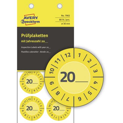 Avery Zweckform - Avery-zweckform 7902 Prüfplakette 20xx Gelb (ø) 30 Mm 30 Mm 80 St. Avery Zweckform - Avery-zweckform 7902 Prüfplakette 20xx Gelb (ø) 30 Mm 30 Mm 80 St.