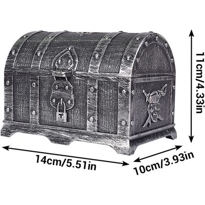 JUTE Dekorative Piratenschatzkiste, Aufbewahrungsbox Mit Quadratischem Deckel JUTE Dekorative Piratenschatzkiste, Aufbewahrungsbox Mit Quadratischem Deckel