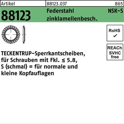 Teckentrup - 88123 NSK-S 12 - Federstahl - Sperrkantscheibe Teckentrup - 88123 NSK-S 12 - Federstahl - Sperrkantscheibe