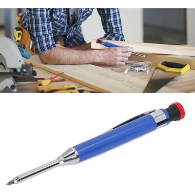 JUTE Mechanischer Zimmermannsbleistift, 1 Robuster Bleistift Mit Integriertem Anspitzer + 12 Minen, Lange Und Tiefe Mine, Ideal Für Holzbearbeitung Und Bauwesen, Blau JUTE Mechanischer Zimmermannsbleistift, 1 Robuster Bleistift Mit Integriertem Anspitzer + 12 Minen, Lange Und Tiefe Mine, Ideal Für Holzbearbeitung Und Bauwesen, Blau