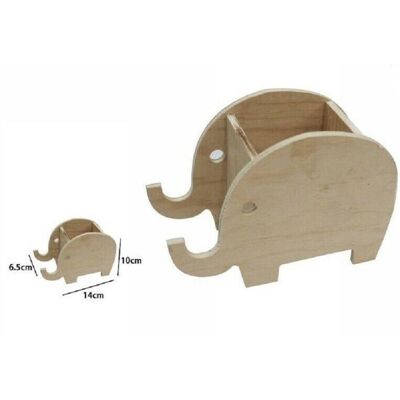 TRADE SHOP TRAESIO Trade Shop - 2pcs Stifthalter Bleistifte Naturholz Decoupage Elefanten 53481a - TRADE SHOP TRAESIO Trade Shop - 2pcs Stifthalter Bleistifte Naturholz Decoupage Elefanten 53481a -