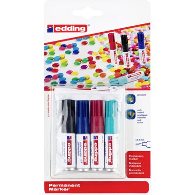 0.5 Mini Marker 4-05-4-1 Permanentmarker Schwarz, Blau, Rot, Hellblau Wasserfest: Ja - Edding 0.5 Mini Marker 4-05-4-1 Permanentmarker Schwarz, Blau, Rot, Hellblau Wasserfest: Ja - Edding