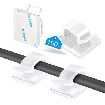 OEM Snelshoppen 100 Stück Kabelhalter Selbstklebend Kabelclips Schreibtisch Groß Kabelklemmen Kabelbefestigung Kabelführung Organizer Haken Drahtkorb OEM Snelshoppen 100 Stück Kabelhalter Selbstklebend Kabelclips Schreibtisch Groß Kabelklemmen Kabelbefestigung Kabelführung Organizer Haken Drahtkorb