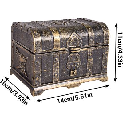 JUTE Dekorative Piratenschatzkiste, Aufbewahrungsbox Mit Quadratischem Deckel JUTE Dekorative Piratenschatzkiste, Aufbewahrungsbox Mit Quadratischem Deckel