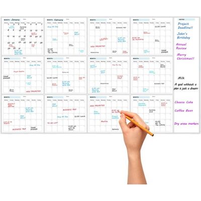 OEM Wandkalender – Whiteboard-planer – Terminplanung – Abwischbar – 89 X 147 Cm – Weiß OEM Wandkalender – Whiteboard-planer – Terminplanung – Abwischbar – 89 X 147 Cm – Weiß