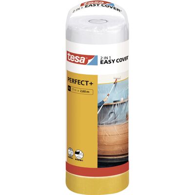 Easy Cover Perfect+ Refill M - 2in1 Malerfolie Mit Malerband Aus Washi-papier - Zum Abkleben Und Abdecken Bei Malerarbeiten - 17 M X 2,60 M - Tesa Easy Cover Perfect+ Refill M - 2in1 Malerfolie Mit Malerband Aus Washi-papier - Zum Abkleben Und Abdecken Bei Malerarbeiten - 17 M X 2,60 M - Tesa