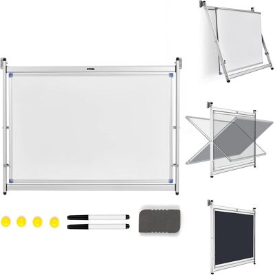 Costway - 2 In 1 Magnetisches Whiteboard & Schwarztafel, Tafel Mit Aluminiumrahmen & Abnehmbarem Tablett, Weisstafel 360°drehbar, Magnettafel Doppelseitig, Weissboad Für Büro Klassenzimmer Costway - 2 In 1 Magnetisches Whiteboard & Schwarztafel, Tafel Mit Aluminiumrahmen & Abnehmbarem Tablett, Weisstafel 360°drehbar, Magnettafel Doppelseitig, Weissboad Für Büro Klassenzimmer