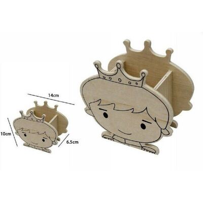 Trade Shop Traesio - Trade Shop - 2 Stücke Stifthalter Behälter Stifte Bleistifte Natürliches Holz Decoupage Prince 53483a - Trade Shop Traesio - Trade Shop - 2 Stücke Stifthalter Behälter Stifte Bleistifte Natürliches Holz Decoupage Prince 53483a -