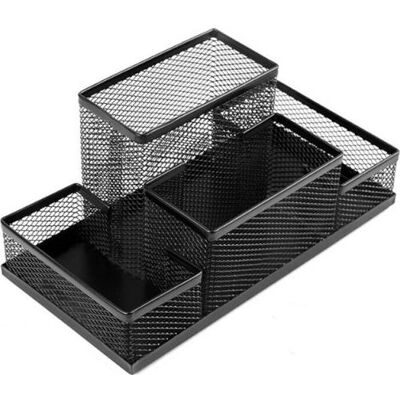 OEM Schreibtisch-organizer – Metallgitter – 4 Fächer – Ideal Für Stifte Und Bürobedarf – 205 X 105 X 100 Mm – Schwarz OEM Schreibtisch-organizer – Metallgitter – 4 Fächer – Ideal Für Stifte Und Bürobedarf – 205 X 105 X 100 Mm – Schwarz