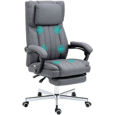 MODENUIT Ergonomischer Grauer Massageschreibtischstuhl Mit Fußstütze Und Liegefunktion MODENUIT Ergonomischer Grauer Massageschreibtischstuhl Mit Fußstütze Und Liegefunktion