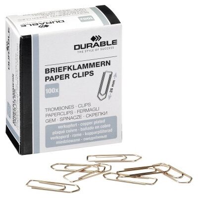 Durable Briefklammern 26mm Verkupfert 100 Stück (120424) Durable Briefklammern 26mm Verkupfert 100 Stück (120424)