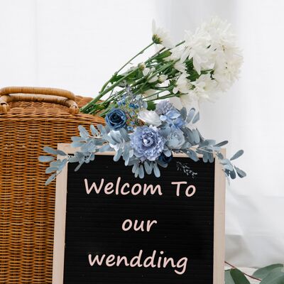 JUTE Hängendes Willkommensschild Mit Blumenmuster Für Hochzeiten – Blumendekoration – A4-format (60 X 25 Cm) Aus Seidenstoff JUTE Hängendes Willkommensschild Mit Blumenmuster Für Hochzeiten – Blumendekoration – A4-format (60 X 25 Cm) Aus Seidenstoff
