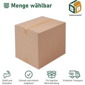 BB-VERPACKUNGEN GMBH 500 x Faltkartons (430 x 310 x 300/200 mm) stabil 2-wellig Versandkarton Päckchen dhl Hermes Schachtel Box Paket braun BB-Verpackungen