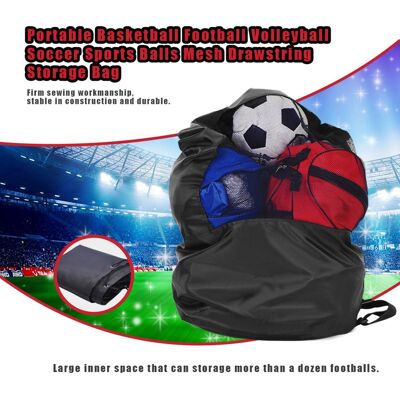 HEAT Sac De Rangement Portable En Filet Avec Cordon De Serrage Pour Ballons De Basketball, Football, Volley-ball Et Soccer HEAT Sac De Rangement Portable En Filet Avec Cordon De Serrage Pour Ballons De Basketball, Football, Volley-ball Et Soccer