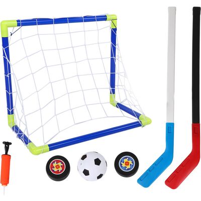 HEAT 2-in-1-outdoor-sportset Für Kinder: Fußball, Eishockey, Tor, Bälle, Pumpe, Trainingsspielzeug HEAT 2-in-1-outdoor-sportset Für Kinder: Fußball, Eishockey, Tor, Bälle, Pumpe, Trainingsspielzeug