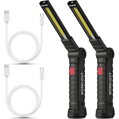 OEM M Mu 2x Usb-c Wiederaufladbare Led-taschenlampe, 360° Magnetische Arbeitsleuchte - 5 Cob-modi Für Auto/camping/notfallreparaturen - Geschenk Für Männer (schwarz) OEM M Mu 2x Usb-c Wiederaufladbare Led-taschenlampe, 360° Magnetische Arbeitsleuchte - 5 Cob-modi Für Auto/camping/notfallreparaturen - Geschenk Für Männer (schwarz)