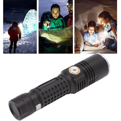 JUTE Hochleistungs-led-taschenlampe Mit 800 Lm, 3 Leuchtmodi, Drehbarem Zoom, Usb-aufladbar, Mit Metallclip Für Camping JUTE Hochleistungs-led-taschenlampe Mit 800 Lm, 3 Leuchtmodi, Drehbarem Zoom, Usb-aufladbar, Mit Metallclip Für Camping