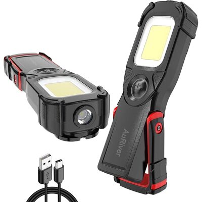 OEM Wiederaufladbare Led-arbeitsleuchte, 5w Cob-led-frontinspektionsleuchte Mit Haken Und Magnetfuß Für Auto, Camping, Notfall (schwarz/r) OEM Wiederaufladbare Led-arbeitsleuchte, 5w Cob-led-frontinspektionsleuchte Mit Haken Und Magnetfuß Für Auto, Camping, Notfall (schwarz/r)