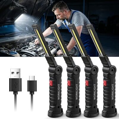 OEM 4er-set Led-werkstattlampen – Geschenk Für Männer – Taschenlampe – Wiederaufladbar – Mit Magnet Und Haken – Für Autoreparaturen Und Camping OEM 4er-set Led-werkstattlampen – Geschenk Für Männer – Taschenlampe – Wiederaufladbar – Mit Magnet Und Haken – Für Autoreparaturen Und Camping