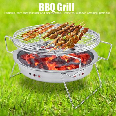 HEAT Runder, Klappbarer Edelstahlgrill, Kleiner Tragbarer Grill Für Camping, Wandern Und Terrasse, Outdoor-kocher HEAT Runder, Klappbarer Edelstahlgrill, Kleiner Tragbarer Grill Für Camping, Wandern Und Terrasse, Outdoor-kocher
