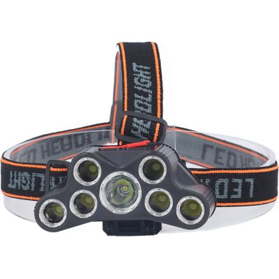 HEAT Led-stirnlampe Mit 7 Leds, Hoher Helligkeit, 4 Modi, Wasserdicht, Usb-ladefunktion, Stirnband Für Camping Und Wartung HEAT Led-stirnlampe Mit 7 Leds, Hoher Helligkeit, 4 Modi, Wasserdicht, Usb-ladefunktion, Stirnband Für Camping Und Wartung