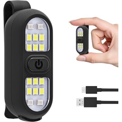 OEM Led-klemmleuchte Kleine Clip-taschenlampe Usb-aufladbar 450 Lumen 4 Leuchtmodi Nachtclip Lauflicht Zum Laufen Joggen Campen Wandern Klettern Schwarz OEM Led-klemmleuchte Kleine Clip-taschenlampe Usb-aufladbar 450 Lumen 4 Leuchtmodi Nachtclip Lauflicht Zum Laufen Joggen Campen Wandern Klettern Schwarz