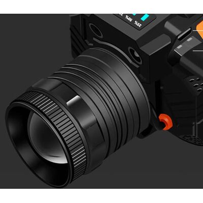 HEAT Led-stirnlampe Mit Sensor, Drehbarem Zoom, Usb-ladefunktion, Starkem Licht, Outdoor-taschenlampe Mit Akku Und Gelbem Licht HEAT Led-stirnlampe Mit Sensor, Drehbarem Zoom, Usb-ladefunktion, Starkem Licht, Outdoor-taschenlampe Mit Akku Und Gelbem Licht