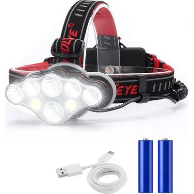 OEM Wiederaufladbare Stirnlampe, Super Lumen 18000, 8 Led-beleuchtungsmodi, Leistungsstarke Freisprech-stirnlampe Für Camping, Angeln, Radfahren Und Wandern, Ipx4 Wasserdicht Zertifiziert OEM Wiederaufladbare Stirnlampe, Super Lumen 18000, 8 Led-beleuchtungsmodi, Leistungsstarke Freisprech-stirnlampe Für Camping, Angeln, Radfahren Und Wandern, Ipx4 Wasserdicht Zertifiziert