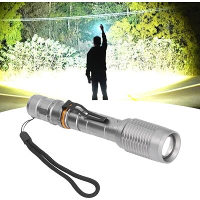 JUTE Hochleistungs-taschenlampe, Aluminiumlegierung, Teleskop-zoom-taschenlampe, 5 Leuchtmodi, Wasserdicht Für Outdoor-einsätze, Abenteuer, Reisen, Wandern, Camping, Notfalleinsätze, Notfall-taschenlampe F JUTE Hochleistungs-taschenlampe, Aluminiumlegierung, Teleskop-zoom-taschenlampe, 5 Leuchtmodi, Wasserdicht Für Outdoor-einsätze, Abenteuer, Reisen, Wandern, Camping, Notfalleinsätze, Notfall-taschenlampe F