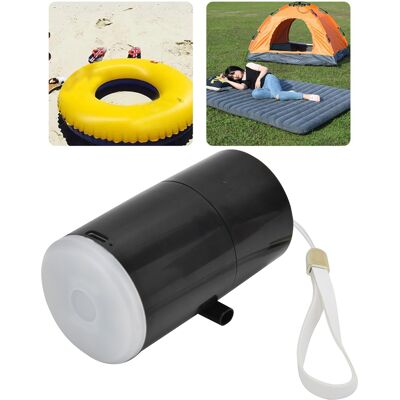 JUTE Mini-luftpumpe, Led-luftpumpe, Usb, Doppelt Verwendbar Für Zuhause Und Camping, Mit Licht, Zum Aufpumpen Von Luftmatratzen, Bojen Und Aufbewahrungssäcken, Schwarz. JUTE Mini-luftpumpe, Led-luftpumpe, Usb, Doppelt Verwendbar Für Zuhause Und Camping, Mit Licht, Zum Aufpumpen Von Luftmatratzen, Bojen Und Aufbewahrungssäcken, Schwarz.