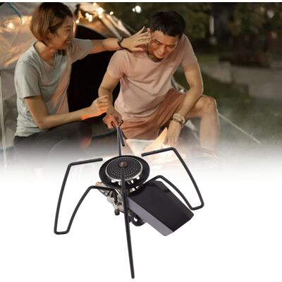 JUTE Tragbarer, Faltbarer Campingkocher Mit Kassette, Schwarzer Spinnenkocher, Gaskocher Für Campinggrills JUTE Tragbarer, Faltbarer Campingkocher Mit Kassette, Schwarzer Spinnenkocher, Gaskocher Für Campinggrills