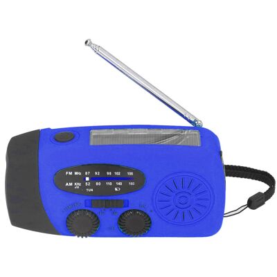 HEAT Handkurbel-solarradio, Multifunktionales Notfallradio Mit Led-beleuchtung Und Taschenlampe Für Camping, Blau, Europa HEAT Handkurbel-solarradio, Multifunktionales Notfallradio Mit Led-beleuchtung Und Taschenlampe Für Camping, Blau, Europa