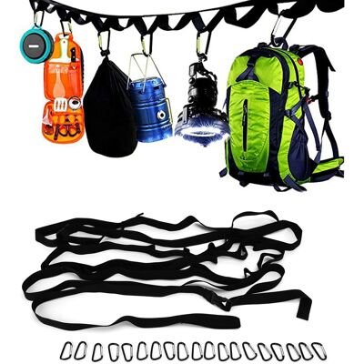 JUTE Outdoor-wäscheleine Für Zelte, Praktische 19-ring-wäscheleine Für Mehrpersonen-camping, Zum Aufhängen Von Campingausrüstung Und -vorräten. JUTE Outdoor-wäscheleine Für Zelte, Praktische 19-ring-wäscheleine Für Mehrpersonen-camping, Zum Aufhängen Von Campingausrüstung Und -vorräten.