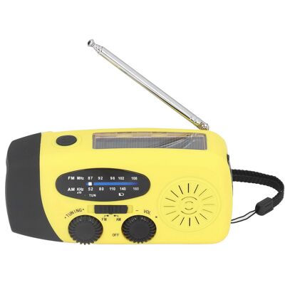 HEAT Handkurbel-solarradio, Multifunktionales Notfallradio Mit Led-beleuchtung Und Taschenlampe Für Camping, Gelb, Europa HEAT Handkurbel-solarradio, Multifunktionales Notfallradio Mit Led-beleuchtung Und Taschenlampe Für Camping, Gelb, Europa