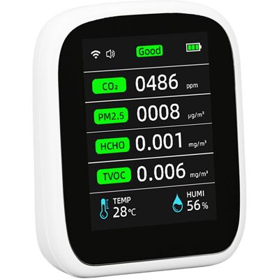HEAT Tragbarer Luftqualitätsmonitor Mit Wlan-funktion: Präzise Messung Von Pm2,5, Co2, Tvoc, Hcho, Luftfeuchtigkeit, Temperatur Und Innenraumtemperatur – Ideal Für Zuhause, Schule, Hotel Und Auto. HEAT Tragbarer Luftqualitätsmonitor Mit Wlan-funktion: Präzise Messung Von Pm2,5, Co2, Tvoc, Hcho, Luftfeuchtigkeit, Temperatur Und Innenraumtemperatur – Ideal Für Zuhause, Schule, Hotel Und Auto.