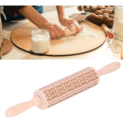 JUTE 35 Cm Lange Holz-nudelrolle Mit 3d-muster, Lasergravur, Diy-werkzeug, Für Kinder Und Erwachsene, Exotischer Stil. JUTE 35 Cm Lange Holz-nudelrolle Mit 3d-muster, Lasergravur, Diy-werkzeug, Für Kinder Und Erwachsene, Exotischer Stil.