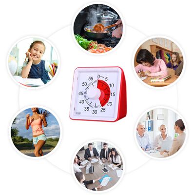 JUTE Lautloser Visueller Analoger Countdown-timer Für Klassenzimmer Oder Besprechungen: Zeitmanagement-tool Für Kinder Und Erwachsene JUTE Lautloser Visueller Analoger Countdown-timer Für Klassenzimmer Oder Besprechungen: Zeitmanagement-tool Für Kinder Und Erwachsene