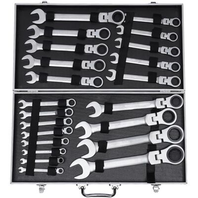 OEM 22-teiliger Schraubenschlüsselsatz, Verstellbarer Kopfwinkel. OEM 22-teiliger Schraubenschlüsselsatz, Verstellbarer Kopfwinkel.