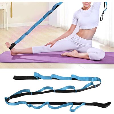 JUTE Yogagurt Mit 12 Segmenten, Nylon-stretchgurt Für Outdoor-fitness, Hilft Bei Dehnübungen Für Yoga-positionen Zu Hause, Blau. JUTE Yogagurt Mit 12 Segmenten, Nylon-stretchgurt Für Outdoor-fitness, Hilft Bei Dehnübungen Für Yoga-positionen Zu Hause, Blau.