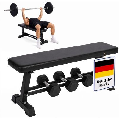 Relaxdays Hantelbank, Hantelablage Bis 300 Kg, Hbt: 46 X 36 X 105 Cm, Bankdrücken, Flachbank, Stahl, Pu-bezug, Schwarz Relaxdays Hantelbank, Hantelablage Bis 300 Kg, Hbt: 46 X 36 X 105 Cm, Bankdrücken, Flachbank, Stahl, Pu-bezug, Schwarz